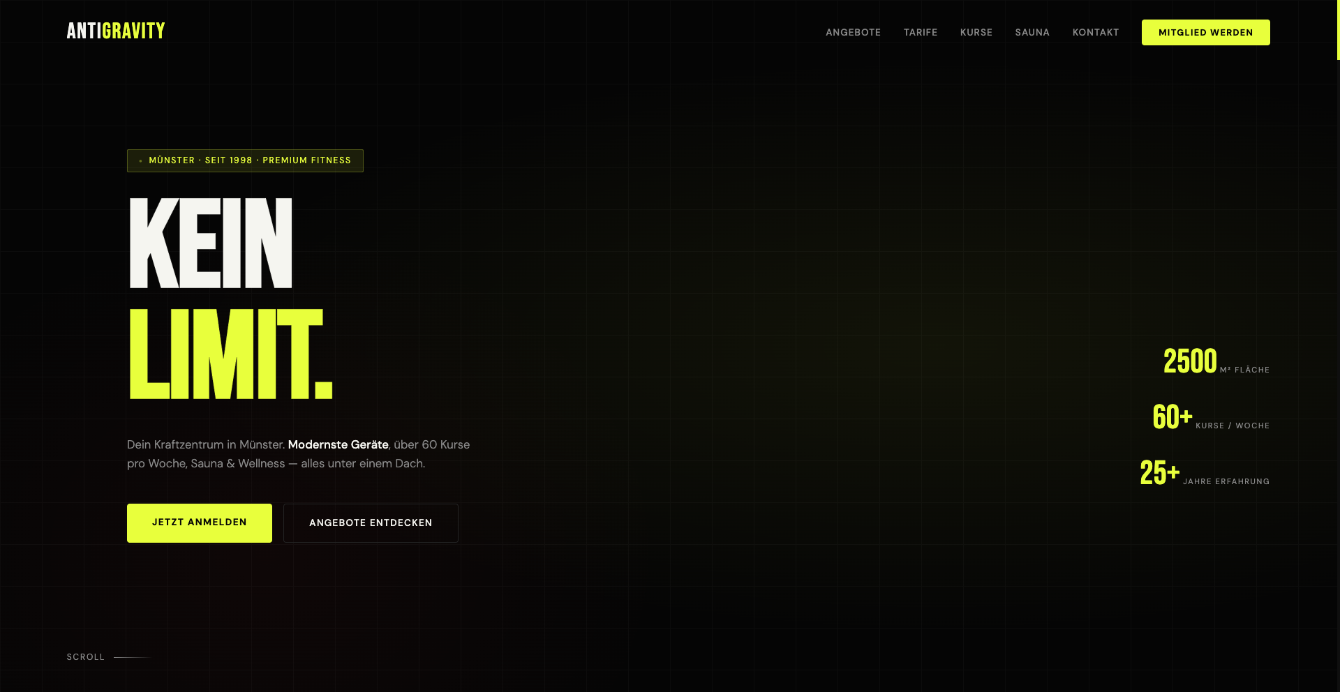 Antigravity, Webseite von Funnelstar